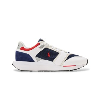 Polo Ralph Lauren para hombre. 809P07287003 Zapatillas Train 89 V2 con panel de ante blanco (42), Piel, Plano, Cordones, Casual, Deportivo