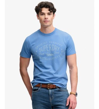 Superdry para hombre. M1012353A Camiseta Lo-fi Dockside azul (L), Casual, Algodón, Manga corta