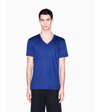 A|X Armani Exchange para hombre. 8NZT75ZJA5ZUB131 Camiseta Escote V azul (XXL), Casual, Algodón, Manga corta