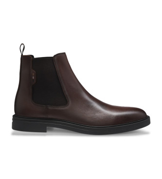 BOSS para hombre. 50552527 Botines de Piel Chelsea marrón
