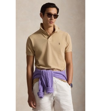 Polo Ralph Lauren para hombre. 710680784532 El icónico polo de piqué beige (L), Casual, Algodón, Manga corta