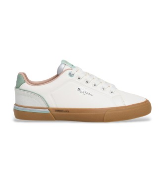 Pepe Jeans para mujer. PLS300015 Zapatillas Kenton Cool blanco (38), Plano, Cordones, Casual