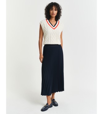 Gant para mujer. 4400169 Falda midi plisada marino (34), Casual, Clásico, Poliéster