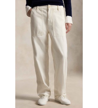 Polo Ralph Lauren para mujer. 211978634002 Pantalón Ricky beige claro (40), Casual, Algodón