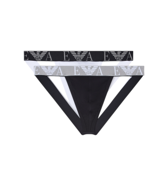 Emporio Armani para hombre. EM000257_AF20668 Set 2 Slips Bold Monogram negro, blanco (S), Homewear, Algodón