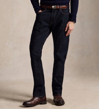 Polo Ralph Lauren para hombre. 710982495001 Jeans Hampton elásticos Straight Fit marino (34/32), Casual, Algodón, Denim