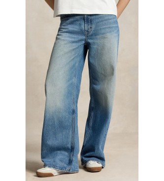 Polo Ralph Lauren para mujer. 211B17121001 Jeans de pernera ancha y corte relajado azul (25/32), Casual, Algodón, Denim