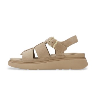 Fitflop para mujer. A3T-923 Sandalias de piel Gen Fisherman marrón (38), Beige, 3 a 5cm, Ante, Hebilla, Casual