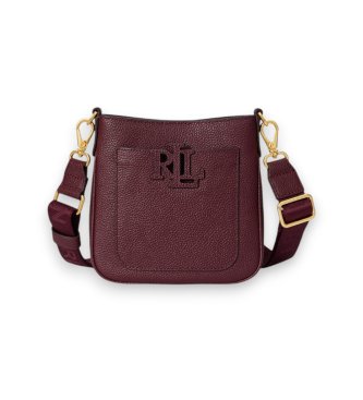 Lauren Ralph Lauren para mujer. 431982184004 Bolso bandolera Cameryn pequeño de piel granate (OSFA), Casual