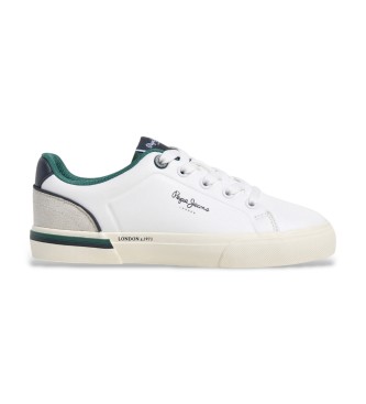 Pepe Jeans para niño. PBS300002 Zapatillas Kenton Campus blanco (34), Plano, Cordones, Casual, moda infantil