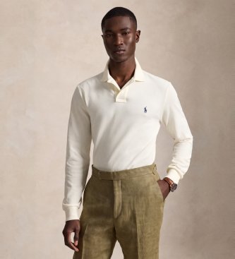 Pikétröja Custom Slim Fit brutvit