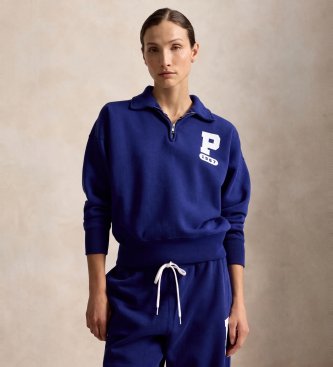 Sweatshirt i frotté med "P"-logotyp