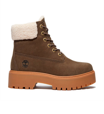 Timberland Donna Marrone Scuro, Marrone Per Tb0a2pu6w011 Stivali In Pelle Stone Street Marroni (40 W), Marrone, 3 A 5Cm, Stringhe, Casual