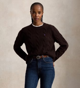 Polo Ralph Lauren - Rundhals-Pullover Im Zopfmuster - Knitwear - Damen - Braun - S - Bild 3