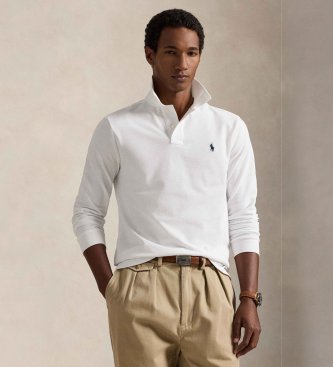 Polo Ralph Lauren Uomo Bianco Per 710680790001 Polo In Piqué Custom Slim Fit Bianca (L), Casual, Cotone, Manica Lunga