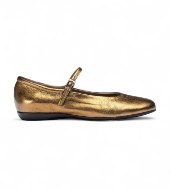 Wonders para mujer. A-61160_5508_6509 Bailarinas de Piel Bo 60 dorado (39), Plano, Hebilla, Casual, Clásico