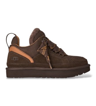 UGGvoor Vrouwen. 1144032 Leren Sneakers Lowmel Donkerbruin (38), Plat, Suède, Veters, Casual