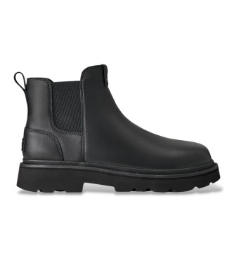 UGGvoor Mannen. 1172990 Chelsea Lug Leren Enkellaarsjes Zwart (43), Leer, Plat, Geen, Casual