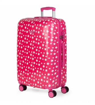 ITACA para hombre/niño. 702460-01 Maleta De Viaje Juvenil Infantil Niña Estampado Estrellas Fucsia -67X45X24Cm- (OSFA), Casual, Rosa, ABS/Po