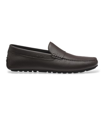 BOSS Mocasines de piel Noel marrón oscuro