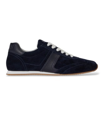 Lauren Ralph Lauren Per Donna. 802P15837005 Sneaker Dani In Camoscio E Pelle Blu Navy (38), Basso, Stringhe, Casual