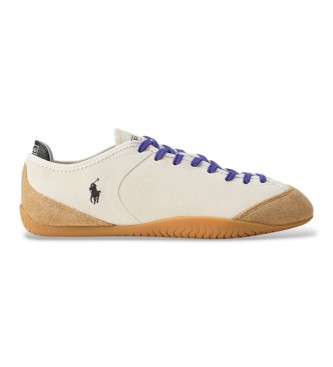 Sneakers i mocka med vita paneler