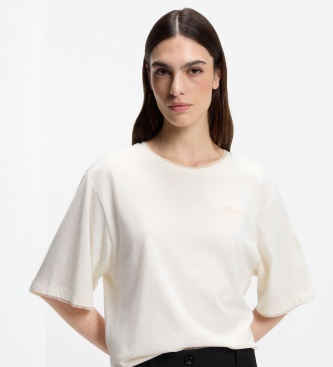 boss para mujer 50565191 camiseta epliete blanco roto l casual algodon manga corta