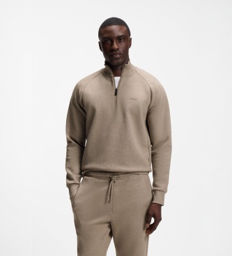Boss Zip-neck sweatshirt in stretch cotton herr – bild 5