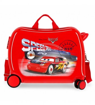 Joumma Bags para niño. 4039821 Maleta Infantil Cars Speed Trails 2 Ruedas Multidireccionales rojo -38x50x20cm- (OSFA), Sintético, ABS/Polica