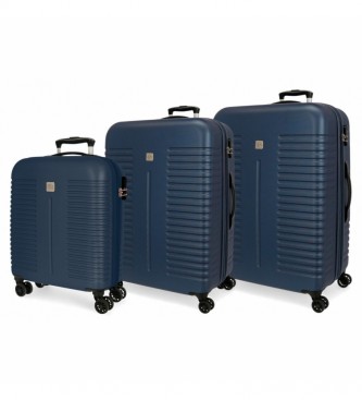 Roll Road unisex. 5089423 Juego de Maletas India Rígidas azul marino -40x55x20cm/48x70x27cm/55x80x29cm- (OSFA), Casual, ABS/Policarbonato, G