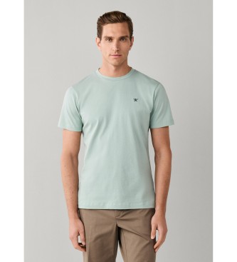 Hackett London para hombre. HM5000128 Camiseta Logo verde (L), Casual, Algodón, Manga corta