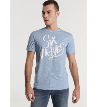 Six Valves para hombre. Camiseta grafica azul Six Valves