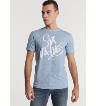 Six Valves para homem. T-shirt grÃ¡fica azul Six Valves