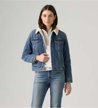 Levi's per donna. 36136-0140 Giacca Original Sherpa Trucker blu (XS), Casual, Cotone
