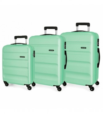 Roll Road unisex. 584946B Juego de Maletas Rígidas 55-65-75cm Flex Turquesa (OSFA), Casual, Verde, Sintético, ABS/Policarbonato, Roll Road o