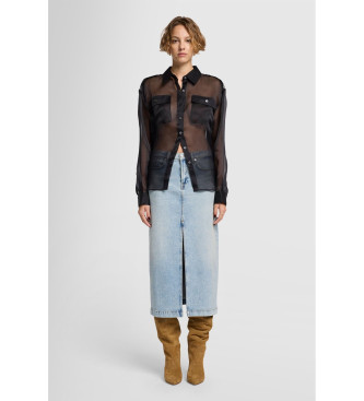 Falda Amber Sahara azul (28), Casual, Algodón, Denim