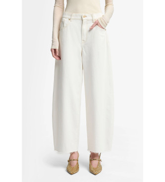 7 For All Mankind para mulher. 7U121D52MKY Calças de ganga Bonnie Curvilinear Milkyway com corte em bruto off-white (24), Branco, Casual, Al