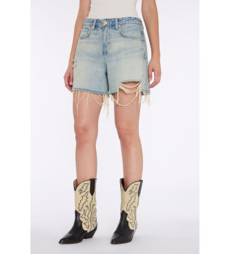 7 For All Mankind para mujer. 7U668066PAS Shorts Monroe Long azul (28), Casual, Algodón