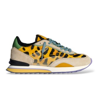 Hoff For Woman. 22603003 Leather Sneakers Art Yellow (40), Flat, Laces, Casual