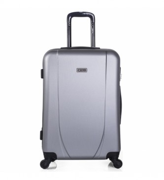 ITACA unisex. 71160-02 Maleta de Viaje Rígida 4 Ruedas Trolley Mediana 71160 plata -65x44x24cm- (OSFA), Casual, ABS/Policarbonato, ITACA out