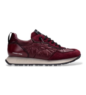 Hispanitas For Woman. HI254209 Kansas Burgundy Leather Sneakers (38), 1 To 3 Cm, Laces, Casual, Maroon