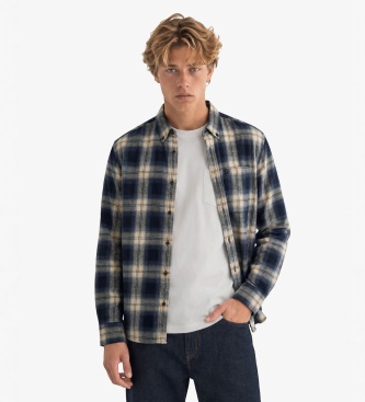Superdry para hombre. M4011197A Camisa Lumberjack marino (L), Casual, Algodón, Manga larga