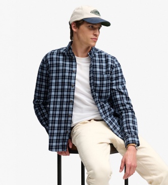 Superdry para hombre. M4011197A Camisa Cotton Lumberjack marino (L), Casual, Algodón, Manga larga
