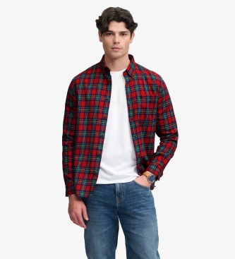 Superdry para hombre. M4011197A Camisa Lumberjack rojo (L), Casual, Algodón, Manga larga