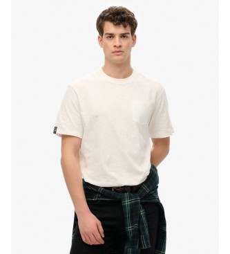 Superdry Camiseta Merchant Pocket blanco roto