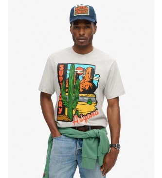 Superdry Camiseta Travel Postcard gris