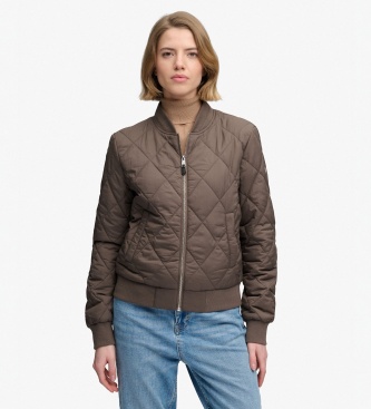 Superdry para mujer. W5012190A Cazadora bomber Liner caqui (L), Marrón, Casual, Verde, Nylon reciclado