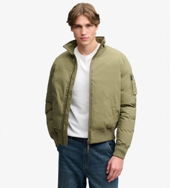 Superdry para hombre. M5012441A Cazadora bomber MA1 verde (L), Casual, Nylon