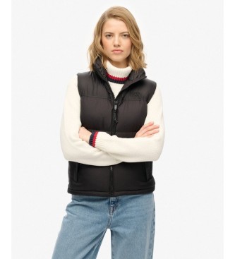 Superdry para mujer. W5011969A Chaleco Tech Padded negro (M), Casual, Nylon reciclado