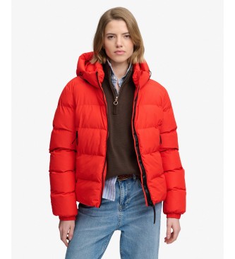 Superdry para mujer. W5011996A Chaqueta acolchada Hooded Sports rojo (L), Casual, Poliéster